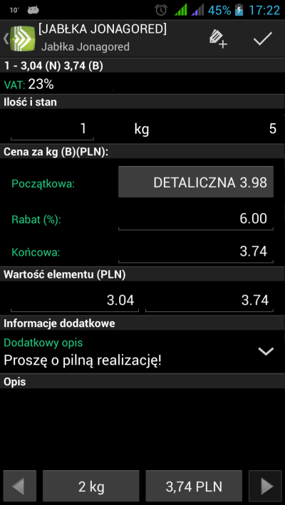 Uwaga: Parametr pozwalaj na edycję nie umożliwia edycji wartości parametru na karcie kontrahenta na urządzeniu. Karty kontrahentów na urządzeniu są nieedytowalne.