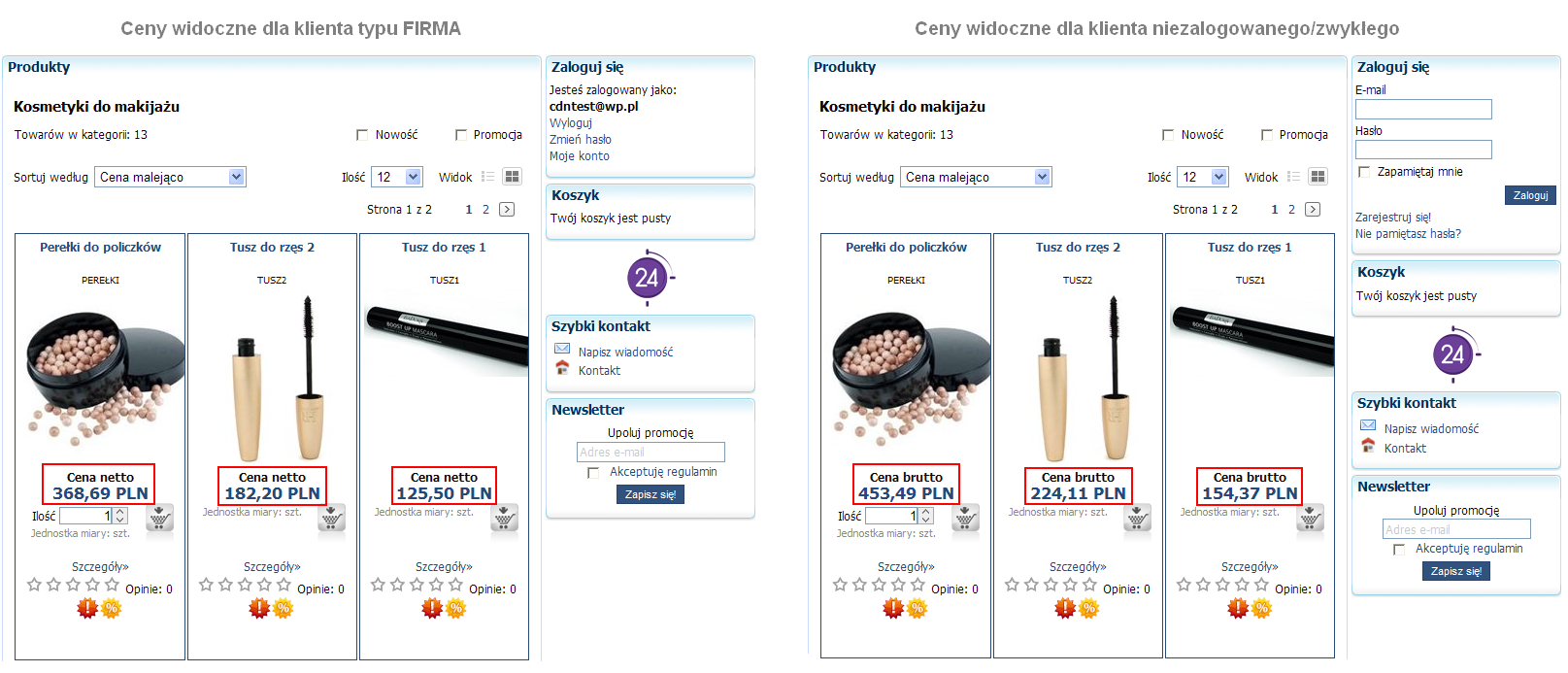 2.1 Sprzedaż w cenach netto (Wersja Enterprise) Wersja 6.3 Comarch isklep24 Enterprise umożliwia sprzedaż towarów w cenach netto.