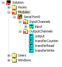 Port szeregowy, IPSocket Pakiet Moduł Opis Serial Serial Port moduł wymiany danych po porcie szeregowym Serial Virtual Serial Port wirtualny port szeregowy Serial IPSocket moduł wymiany danych przez