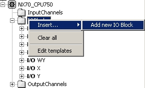 zapisywania wartości do sterownika) lub OutputChannels (w przypadku odczytu wartości) wybrać kolejno Insert -> Double output(input) channel Następnie należy kliknąć na nowo dodany kanał oraz w jego