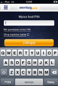 10 mertumbank.pl/moblny Na tym aktywacja sę kończy. Następne prezentowany jest ekran do wprowadzena PIN-u w celu zalogowana do aplkacj. 6. Używane aplkacj 6.1. Logowane wylogowane Aplkacja po uruchomenu wymaga podana PIN-u.
