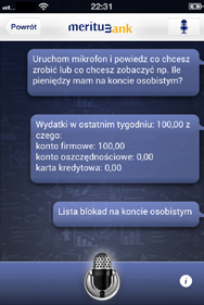 28 mertumbank.pl/moblny 9.4. Sterowane głosowe Aplkacja umożlwa sterowane głosem.