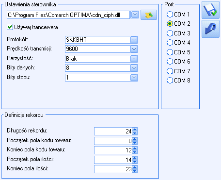 Bity stopu - 1 Bity stopu - 1 Ustawienie definicji rekordu kolektora W programie Comarch ERP Optima Konfiguracja stanowiska/ Ogólne/ Kolektor w sekcji Definicja rekordu ustawiamy w naszym przypadku