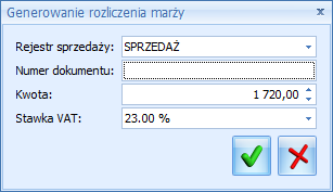 Oto przykład Faktury Sprzedaży, z której będziemy generować dokument marży: Rys.