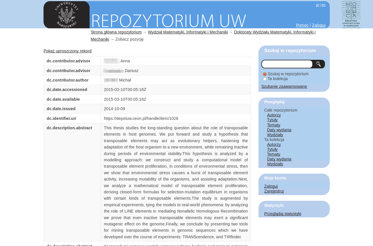 Repozytorium BUW zdeponowana praca