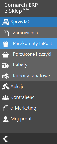 3 Obsługa menu Menu główne panelu administracyjnego to pasek widoczny po lewej stronie okna programu. Rys. 8 Nowy panel administracyjny, Menu główne.