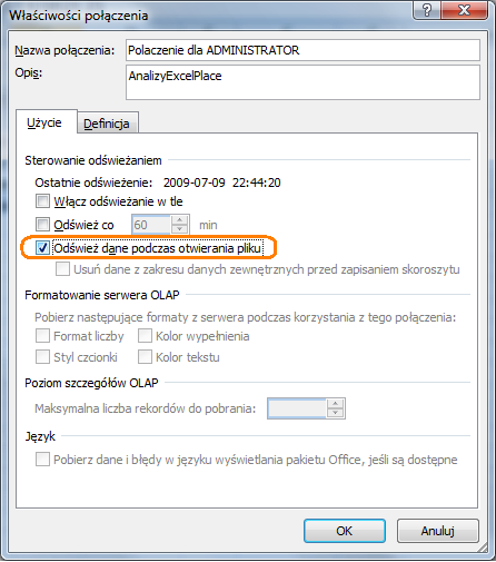 Zapis przygotowanego zestawienia jako wzorca Aby zapisać np.