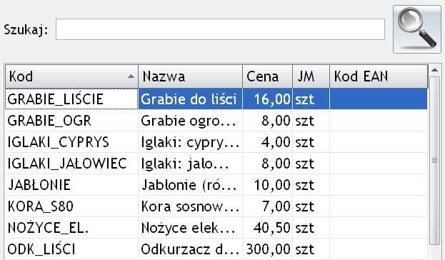 Rys. Sekcja towarów. 5.4 Kolumny na listach Po zdefiniowaniu układu ekranu odpowiadającego potrzebom danego stanowiska detalicznego można rozpocząć pracę.
