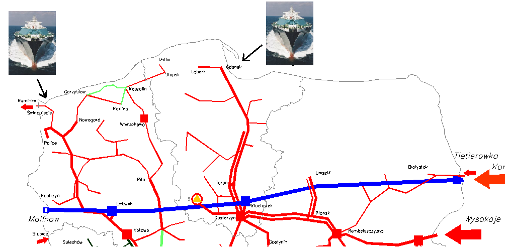 7. Charakterystyka Projektu LNG Lokalizacja terminala: Gdańsk lub Świnoujście Zdolność terminala: Faza 1 -