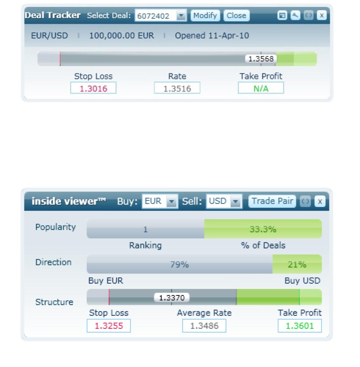 W przypadku transakcji day trading dostępne są dwa tryby wyświetlania: kursy oraz zysk/strata.