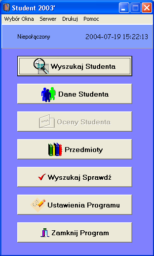 - 58 - transakcji. Menu Drukuj pozwala wydrukować odpowiednio wybrane formularze: Lista Studentów, Karta Egzaminacyjna, Zaświadczenie WKU, Lista Stypendystów.