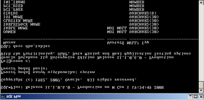 6 Rozdział 2. Proceduralny SQL podstawy i nie tylko Rysunek 2.1: Konsola Oracle 2.