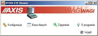 Program INTER Viewer Główne okno programu W głównym oknie programu znajdują się następujące przyciski: Konfiguracja ustawienia programu i bazy danych, Baza danych przeglądanie i edycja