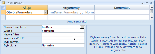 Z menu głównego Accessa wywołujemy polecenie Opcje programu Access, a ntępnie w otwartym oknie dialogowym przechodzimy do zakładki Bieżąca baza danych.