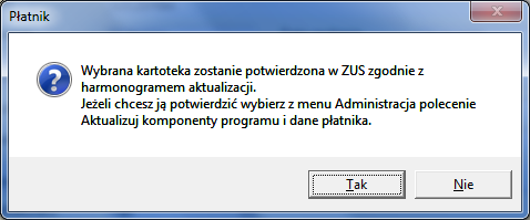 potwierdzenia należy: Z menu Widok wybrać polecenie Ubezpieczeni/Rejestr ubezpieczonych. Wskazać ubezpieczonego, dla którego chcesz zmienić status i z menu Program wybierz polecenie Otwórz.