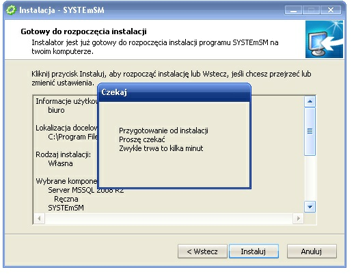 15 Jeżeli weryfikacja systemu operacyjnego zakończy się pomyślnie, można przejść dalej. W kolejnych oknach klikamy 'Dalej', aż dojdziemy do ostatniego okna, z przyciskiem 'Instaluj'.