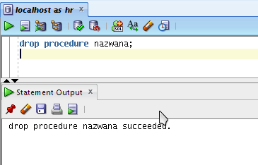 Z poziomu programów PL/SQL (bez użycia dynamicznego SQL )nie możemy kasować