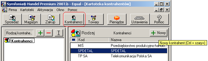 e) kontrahent techniczny W celu poprawnego działania modułu sprzedaży detalicznej koniecznie jest dopisanie kontrahenta technicznego o nazwie i skrócie SPDETAL. Pozostałe dane kontrahenta są zbędne.