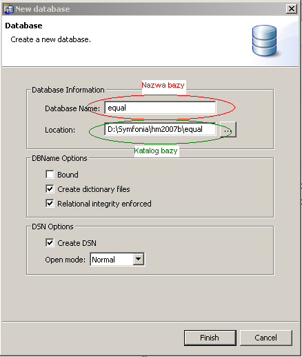 Rozwijamy menu Engines, wskazujemy nasz serwer (w przykładzie nazywa się Server) a następnie Databases. Prawym klawiszem myszy wybieramy opcję New Database.