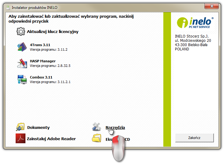 11 Rys. Okno instalacyjne. 2. W następnym oknie należy otworzyć folder: "4Trans Server". 3. Ostatnim krokiem jest uruchomienie instalatora: "4tsrvsetup".