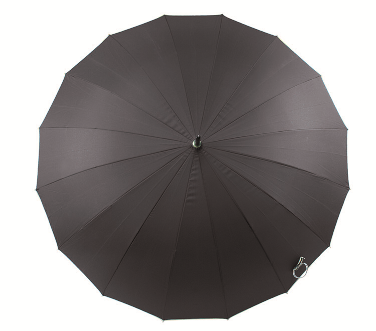 37030 Parasol EVITA Bardzo elegancki parasol manualny, szesnastopanelowy, zakończony drewnianą zakrzywioną rączką.