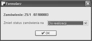 Rola statusów w realizacji zamówień Aby zamówienie mogło być realizowane musi posiadać status z grupy Do realizacji.