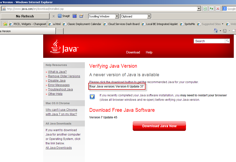 Jeśli oprogramowanie Java jest poprawnie zainstalowane na komputerze powinien pojawić się ekran analogiczny do poniższego.