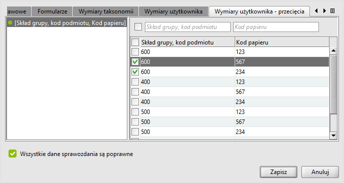 Definiwanie wymiarów użytkwnika jest t trzeci etap Prfilwania sprawzdań pzwalający zdefiniwać wymiary, których nie definiuje taksnmia a są knieczne d sprządzenia sprawzdań.