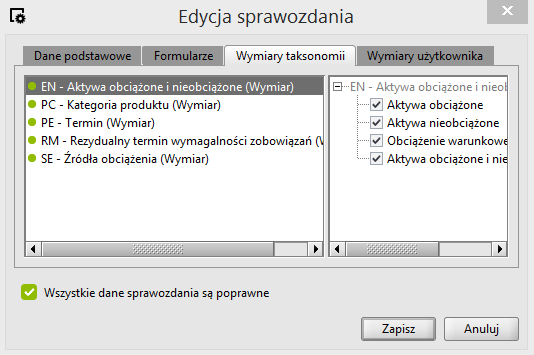 Rysunek 96. Ustawienia sprawzdania Dane Pdstawwe Rysunek 97.