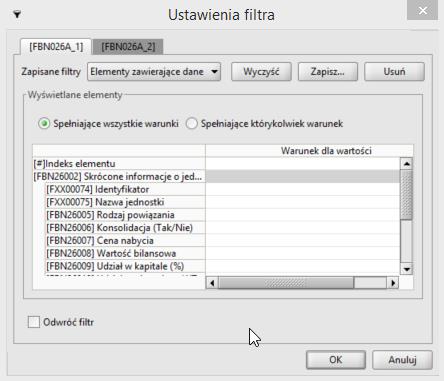 pprzez iknę z pzimu Panelu narzędzi, ekran z Ustawieniami filtra mże przyjmwać pstać jak na przykładwym rysunku 247 (w górnej części prezentwaneg ekranu widczne są zakładki dtyczące pszczególnych