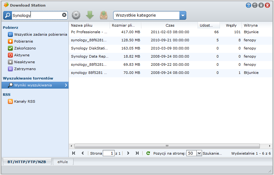 Tworzenie przez wyszukiwanie torrentów Pliki torrent można wyszukiwać przy użyciu wyszukiwarek BitTorrent.