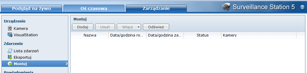 Eksportowanie zdarzeń Przejdź do sekcji Zdarzenie>Eksportuj w sekcji Zarządzanie, aby wyeksportować zdarzenia.