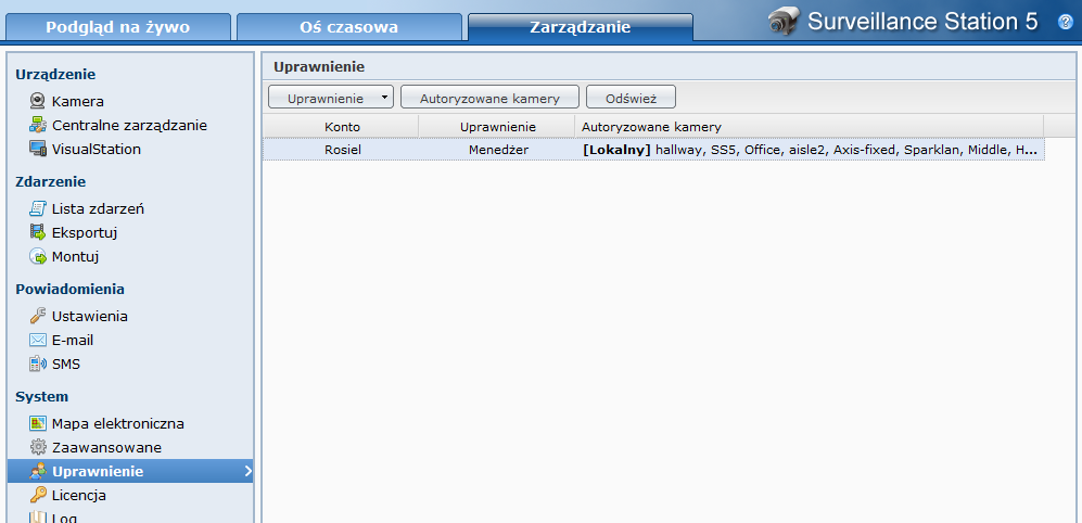 Przypisywanie uprawnień Przejdź do opcji System>Uprawnienie w sekcji Zarządzanie, aby przypisać uprawnienia użytkownikom stacji Synology DiskStation.