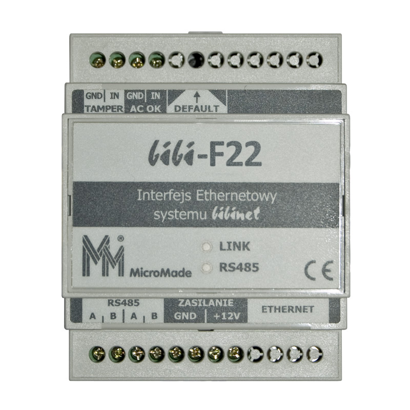 2.1 OBSŁUGA URZĄDZEŃ SIECIOWYCH 2.1.1 Izolowany Interfejs Ethernet-RS485 bibi-f22 W wersji 1.