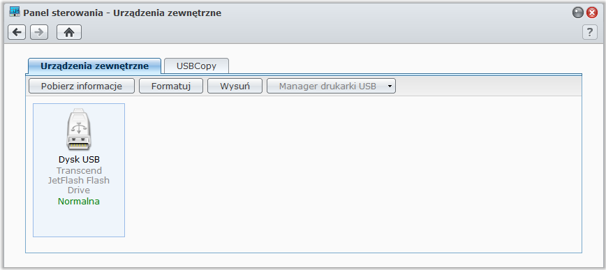 Synology DiskStation Przewodnik użytkownika Zarządzanie dyskami zewnętrznymi Do portu USB lub esata na serwerze Synology DiskStation można podłączać dyski zewnętrzne na potrzeby tworzenia kopii