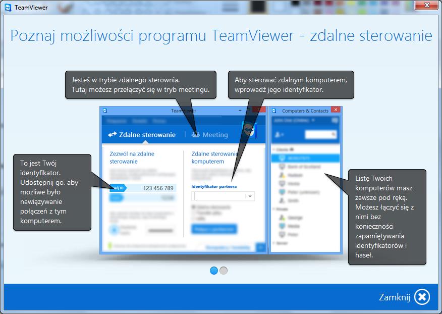 Przekaż zespołowi firmy RETEK Twój ID oraz Hasło, dzięki czemu będziemy mogli połączyć