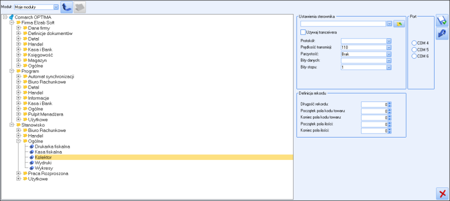 Comarch OPT!MA Konfiguracja programu Comarch OPT!MA do współpracy z terminalem ELZAB Kolektor CE 1. Instalator ELZAB Kolektor CE dla programu Comarch OPT!