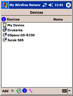 A. Konfiguracja w systemie Windows Mobile 2003 SE 1) Z gçäwnego menu wybieramy pozycjü Settings: 4) Po krätkim oczekiwaniu pojawia siü lista rozpoznanych urzådzeá BT 1 : 2) Wybieramy zakçadkü