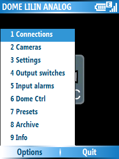 3.3 DODATKOWED OPCJE PODCZAS POŁĄCZENIA Podczas aktywnego połączenia z serwerem, dostępne są następujące opcje dodatkowe: Connections otwiera książkę adresową z listą zdefiniowanych serwerów VDRS i
