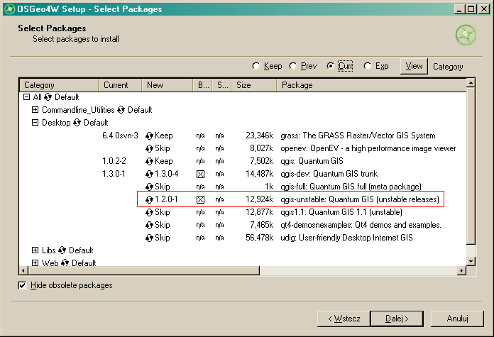 Instalacja QGIS przy