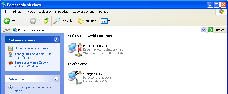 Sprawdzanie stanu połączenia 5 Sprawdzanie stanu połączenia Przy aktywnym połączeniu, przy ikonie połączenia widocznej w oknie Połączenia sieciowe widnieje informacja o stanie połączenia oraz nazwą