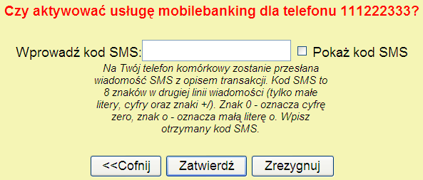 Pierwsze uruchomienie usługi mobile e-bank EBS: 1.