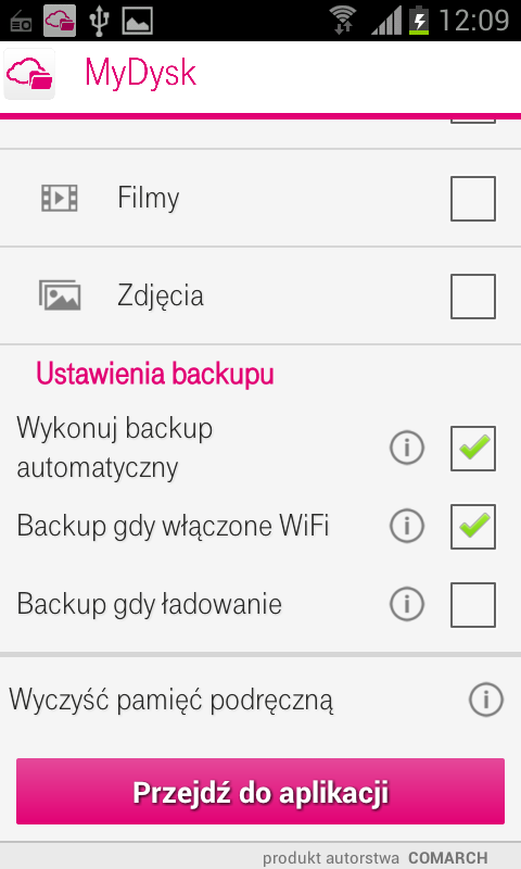 18.2. KONFIGURACJA BACKUPU 1. Podczas pierwszego uruchomienia aplikacji, pojawi się kreator backupu zawartości telefonu.