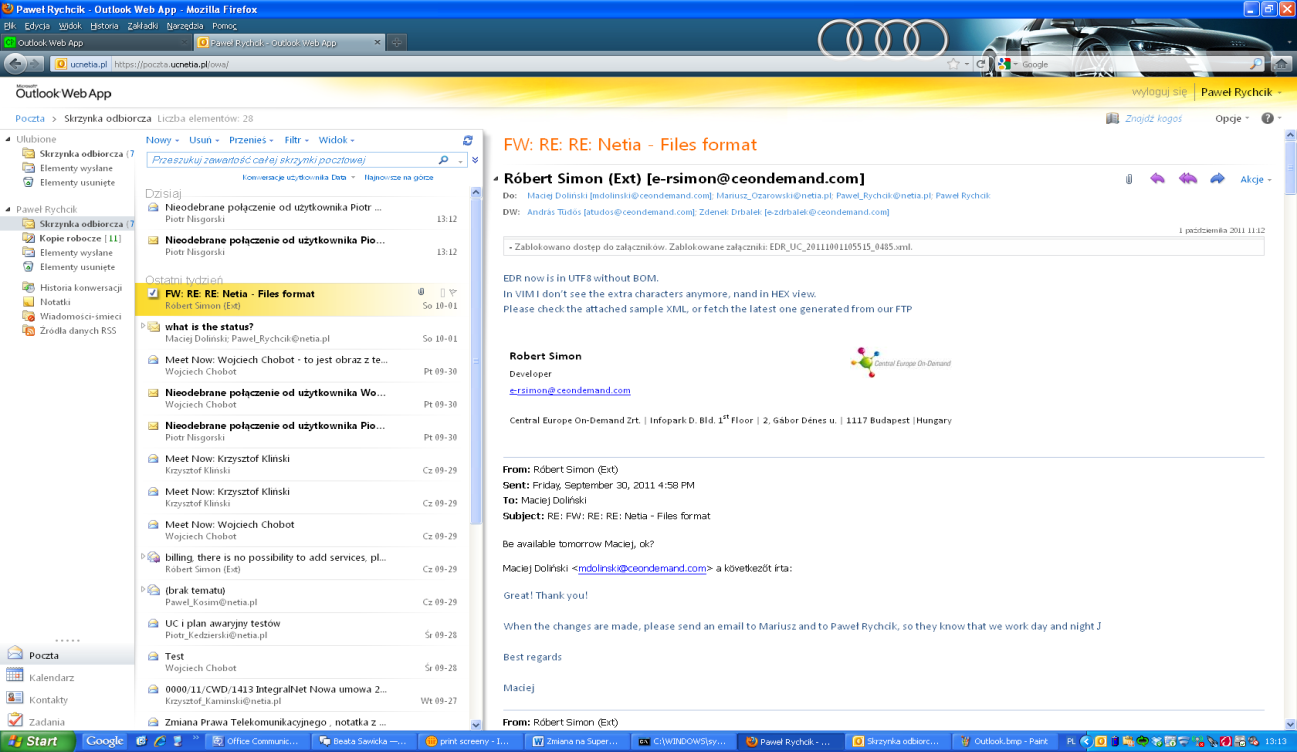 Microsoft Outlook Web App - to aplikacja umożliwiająca komunikowanie się i uzyskiwanie najnowszych informacji.