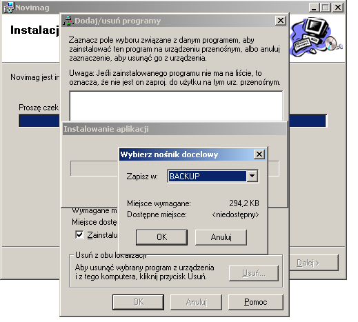 1.2.2 Instalacja na kolektorze programu NOVIMAG Instaluj program Novimag na urządzeniu mobilnym Zalecanym miejscem instalacji programu Novimag jest folder BACKUP w pamięci flash kolektora.