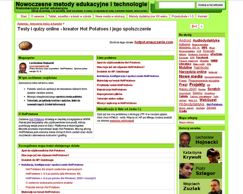 Plik polonizacyjny programu HotPotatoes udostępniono na