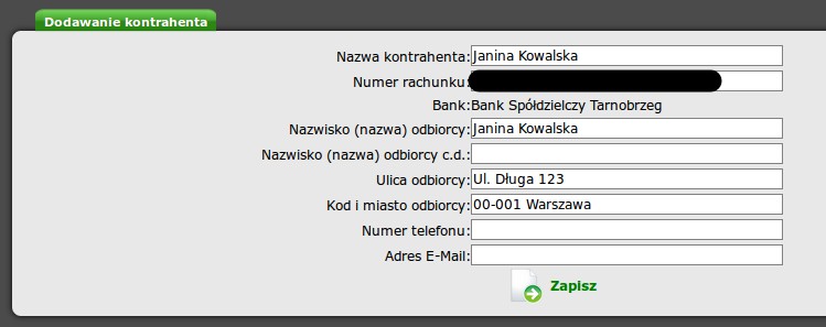 Kontrahenta możemy, lecz nie musimy podpisać kodem jednorazowym. W przypadku kiedy kontrahent zostanie podpisany, przelewy wykonywane do niego nie będą wymagały podpisu.