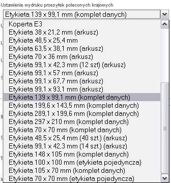 informacji na etykiecie przesyłki.