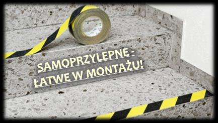 Taśmy Antypoślizgowe ARB * Zwiększają bezpieczeństwo na wszelkich pochyłych zejściach / wejściach, schodach, rampach, śliskich podłogach, * Pokryte gruboziarnistym granulatem zwiększającym tarcie, *
