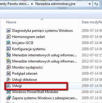 Usługi Wyszukaj usługę SQL Server